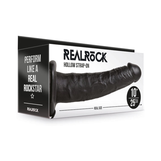 Realrock Hollow Strap-on Without Balls 10 In. Chocolate