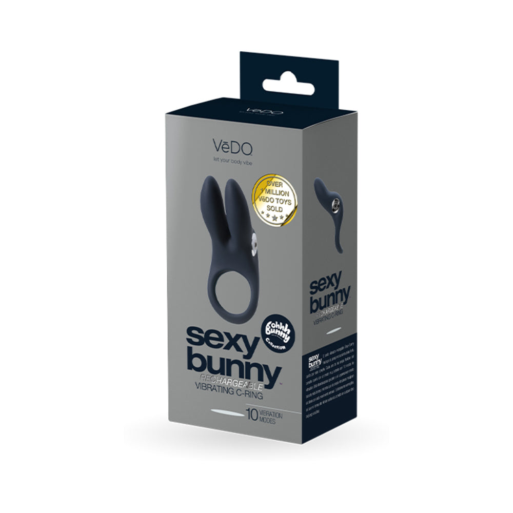 Vedo Sexy Bunny Rechargeable Vibrating C Ring Black Pearl – Shop