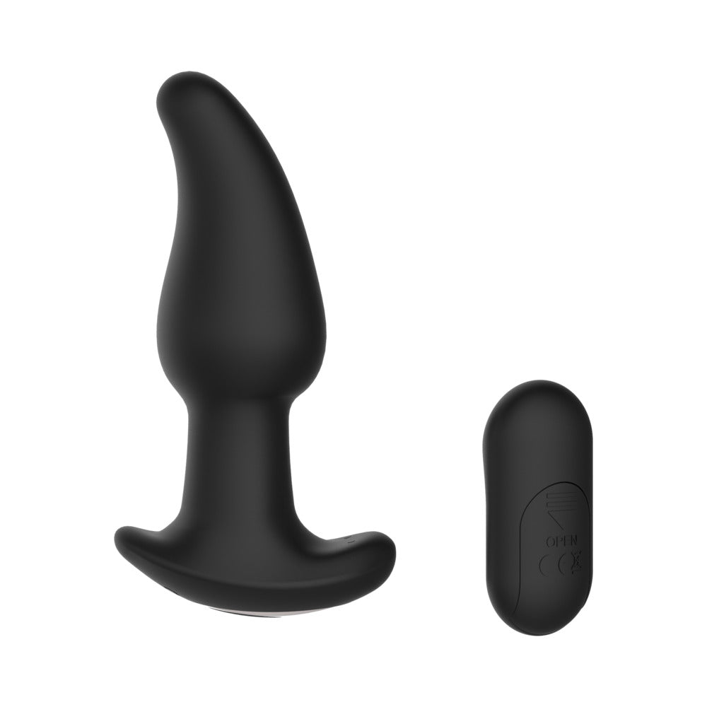 Gender Fluid Twirler Anal Vibe With Remote Silicone Black