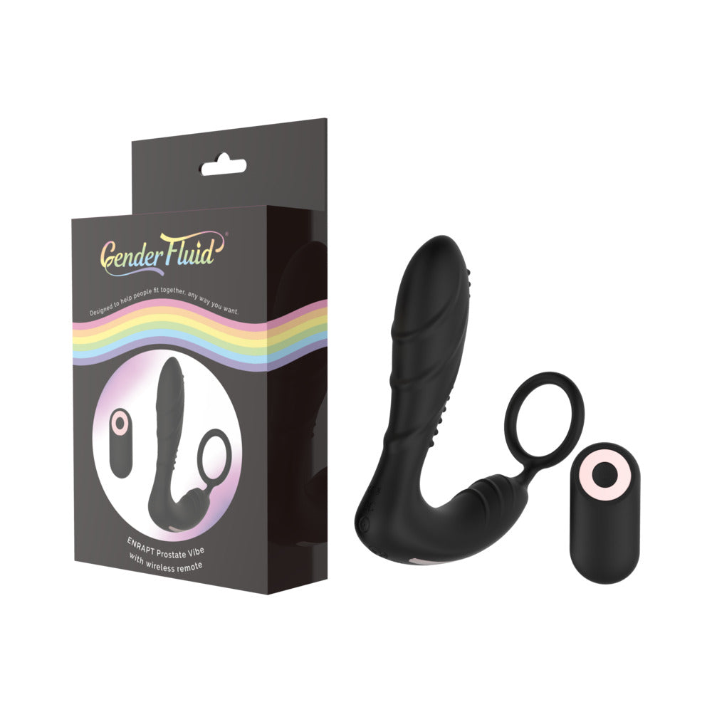 Gender Fluid Enrapt Prostate Vibe With Remote Silicone Black