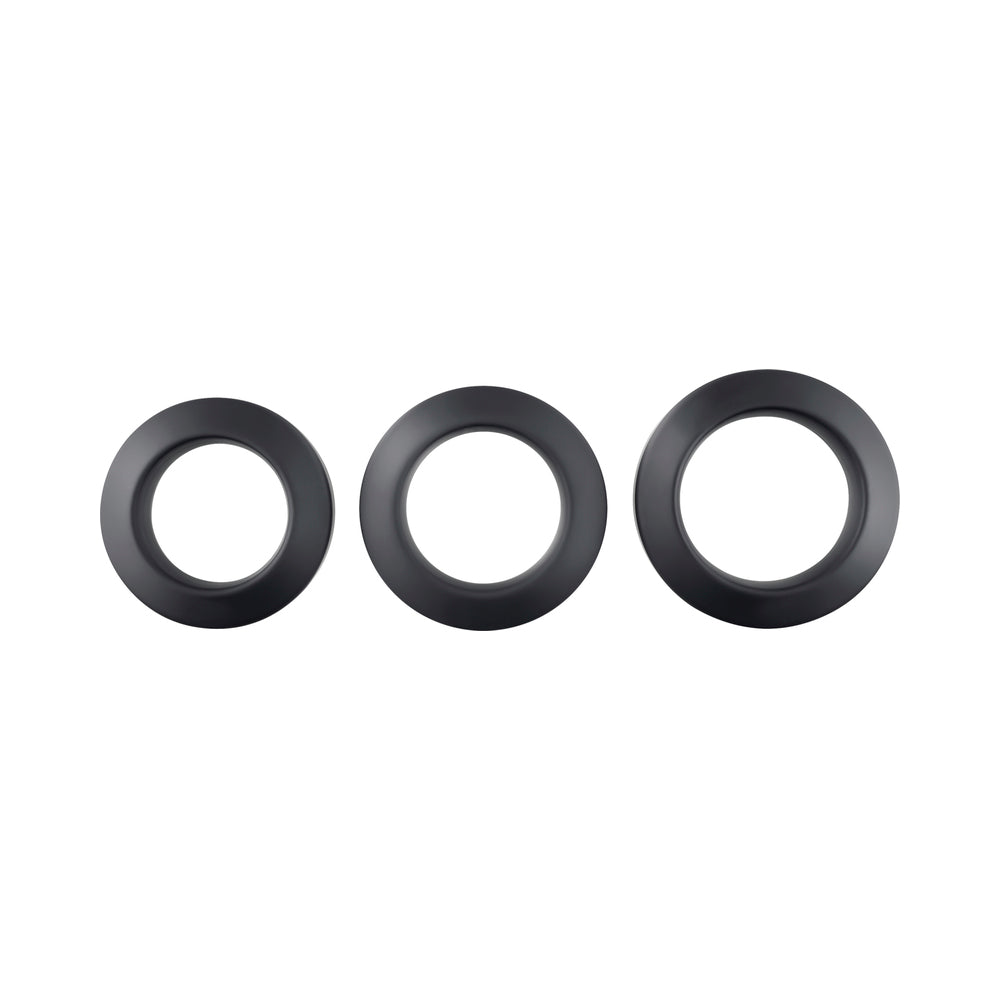 Adam & Eve Adam's 3 pc Penis Ring Set - Black