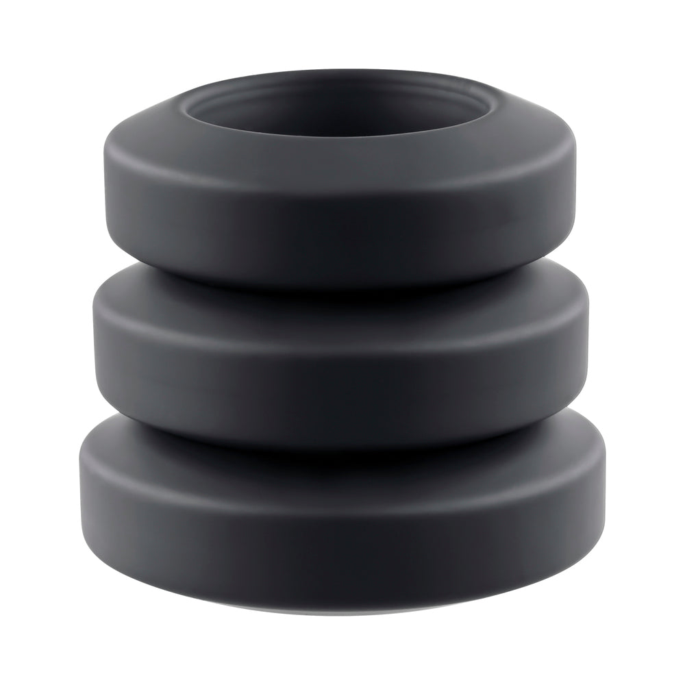 Adam & Eve Adam's 3 pc Penis Ring Set - Black