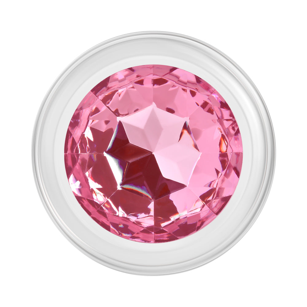 Adam & Eve Pink Gem Glass Plug - Large