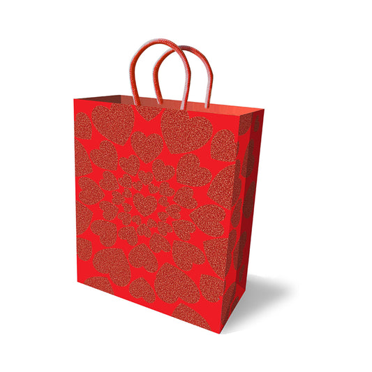 Glitter Hearts Holiday Gift Bag