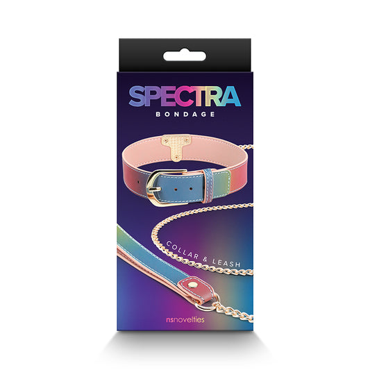 Spectra Bondage Collar&leash Rainbow