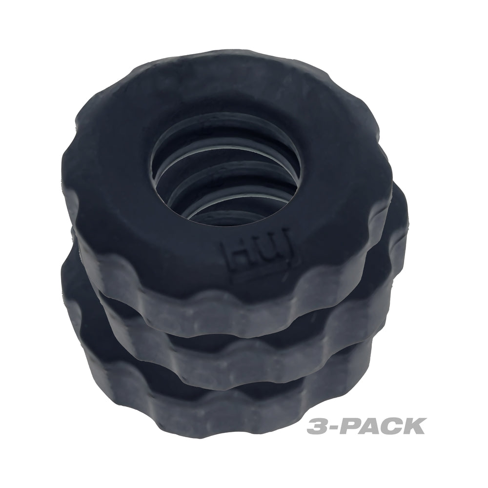 Hunkyjunk Superhuj 3-pack Cockrings Tar Ice