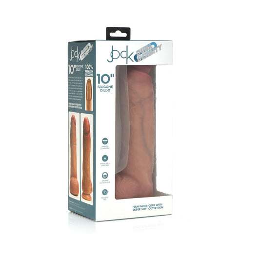 Jock Dual Density Silicone Dildo With Balls 10in Light