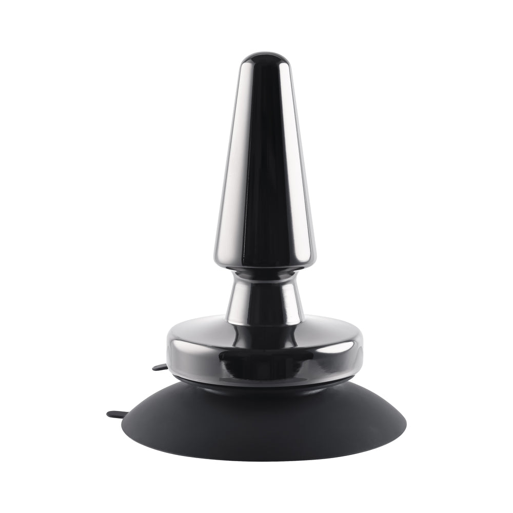 Evolved Beginner Vibrating Rechargeable Metal Plug - Black
