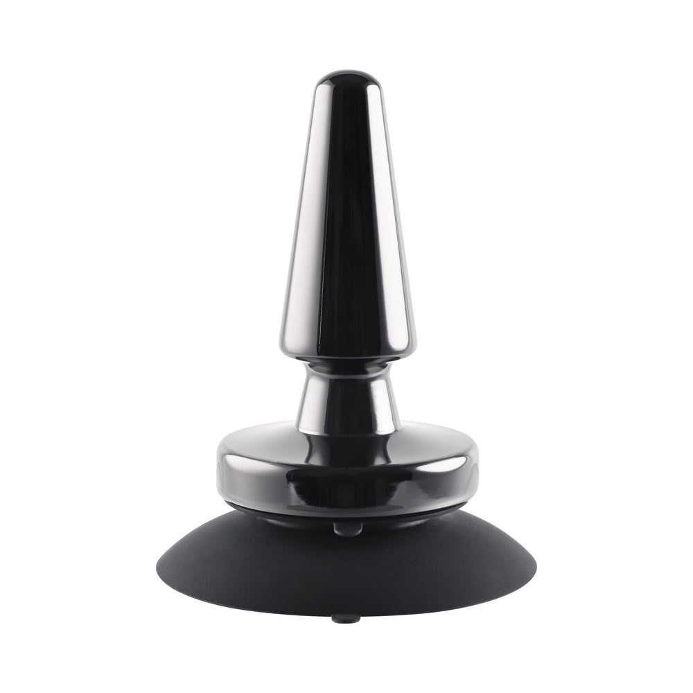 Evolved Beginner Vibrating Rechargeable Metal Plug - Black