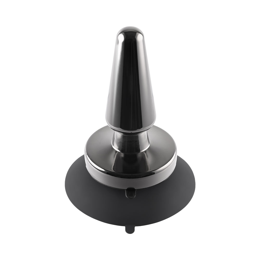 Evolved Beginner Vibrating Rechargeable Metal Plug - Black