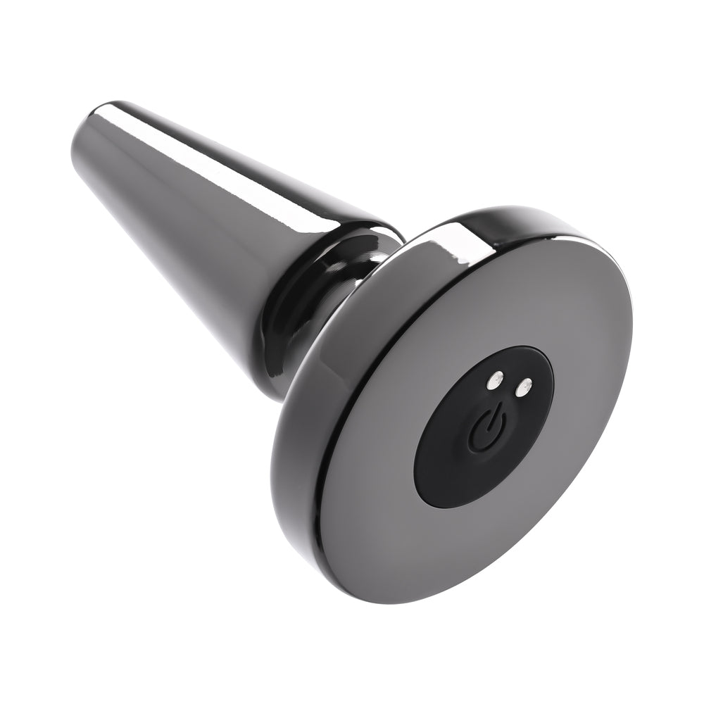 Evolved Beginner Vibrating Rechargeable Metal Plug - Black