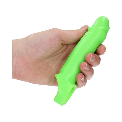 Ouch! Glow Smooth Stretchy Penis Sleeve - Glow In The Dark - Green