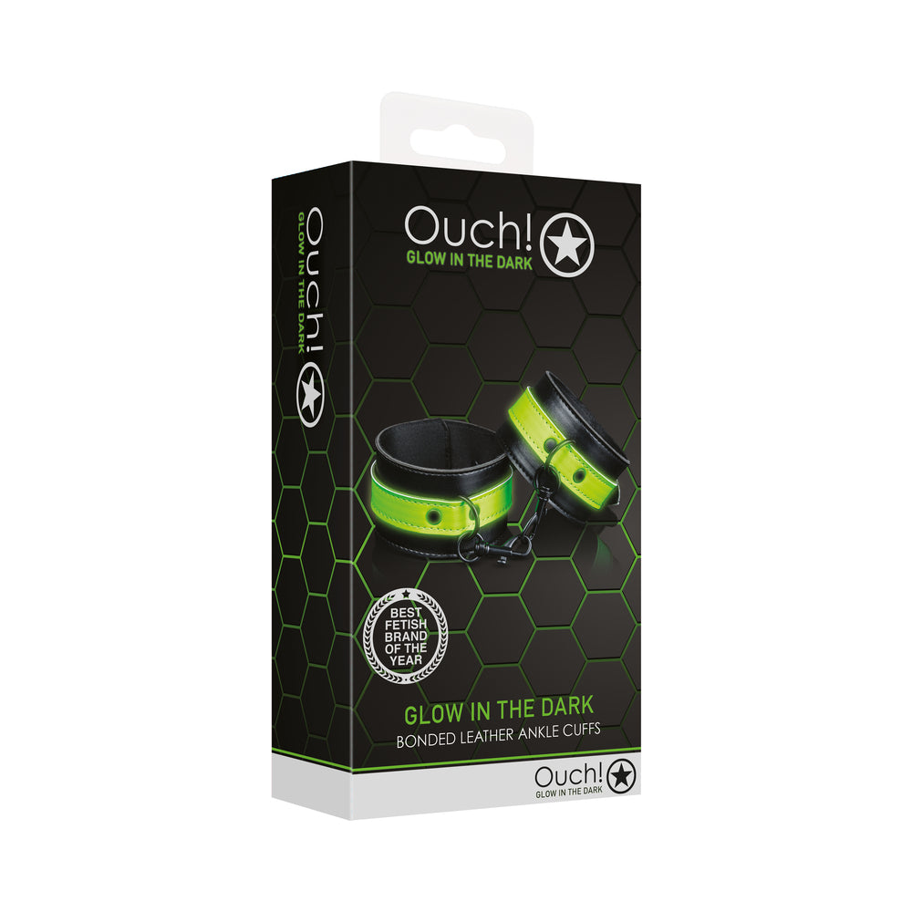 Ouch! Glow Ankle Cuffs - Glow In The Dark - Green