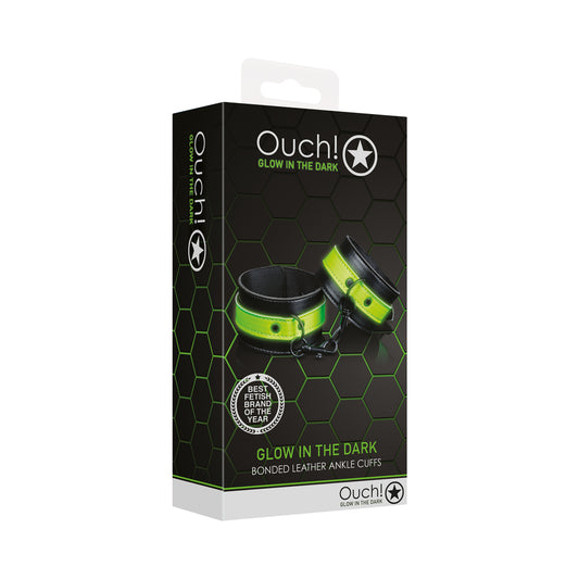 Ouch! Glow Handcuffs - Glow In The Dark - Green