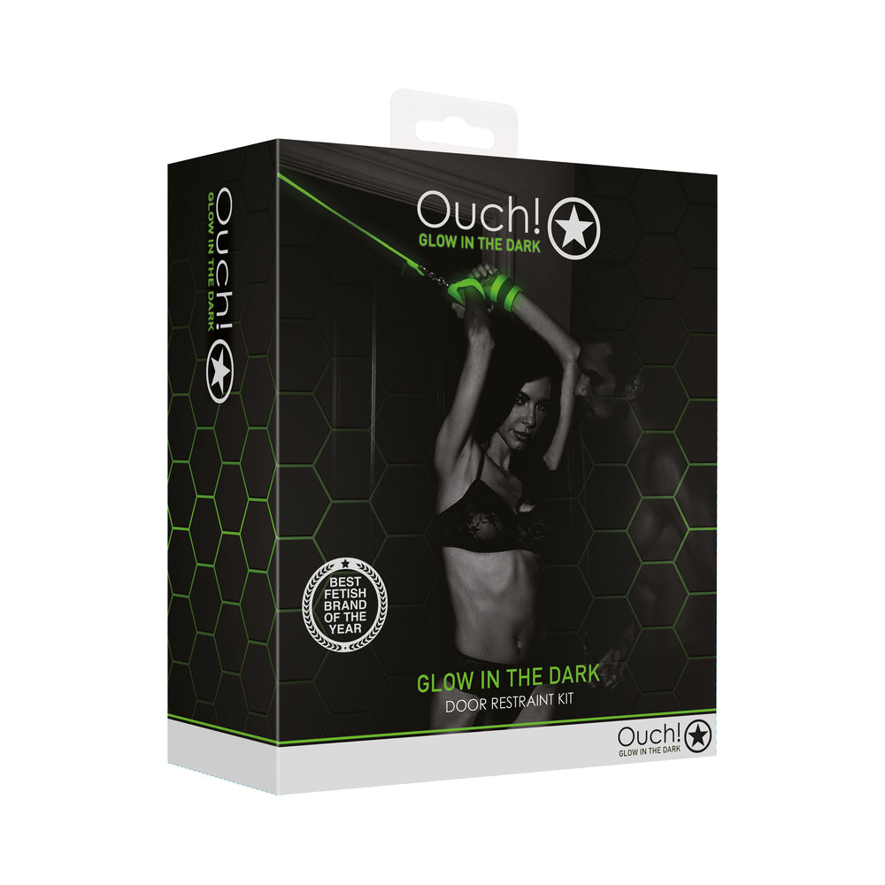 Ouch! Glow Door Restraint Kit - Glow In The Dark - Green