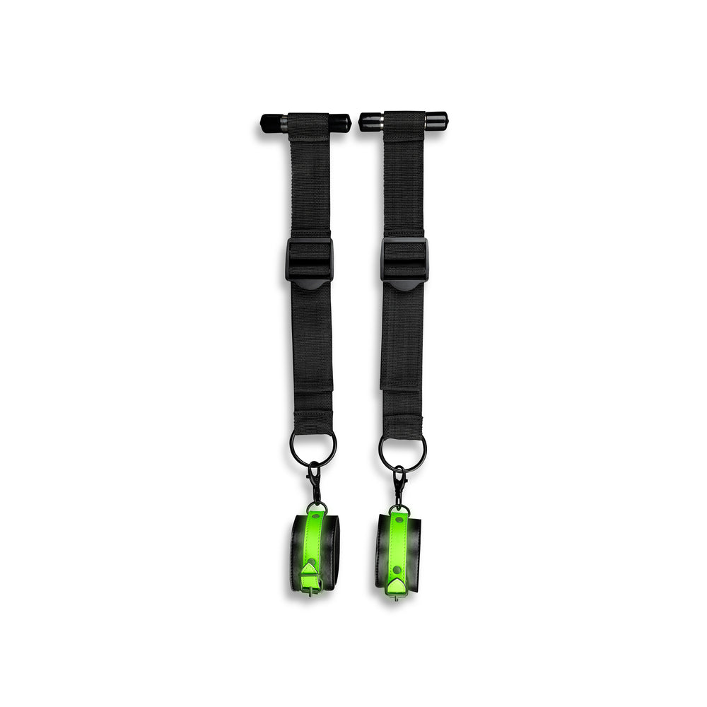 Ouch! Glow Door Restraint Kit - Glow In The Dark - Green