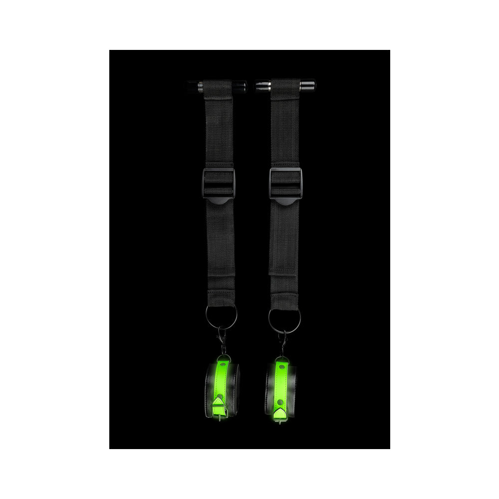 Ouch! Glow Door Restraint Kit - Glow In The Dark - Green