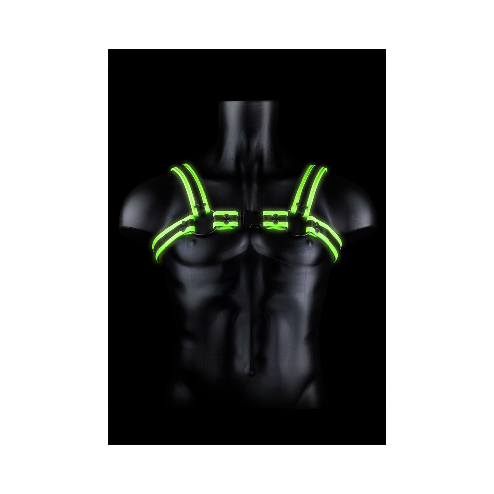 Bonded Leather Buckle Harness - Small/medium - Glow in the Dark