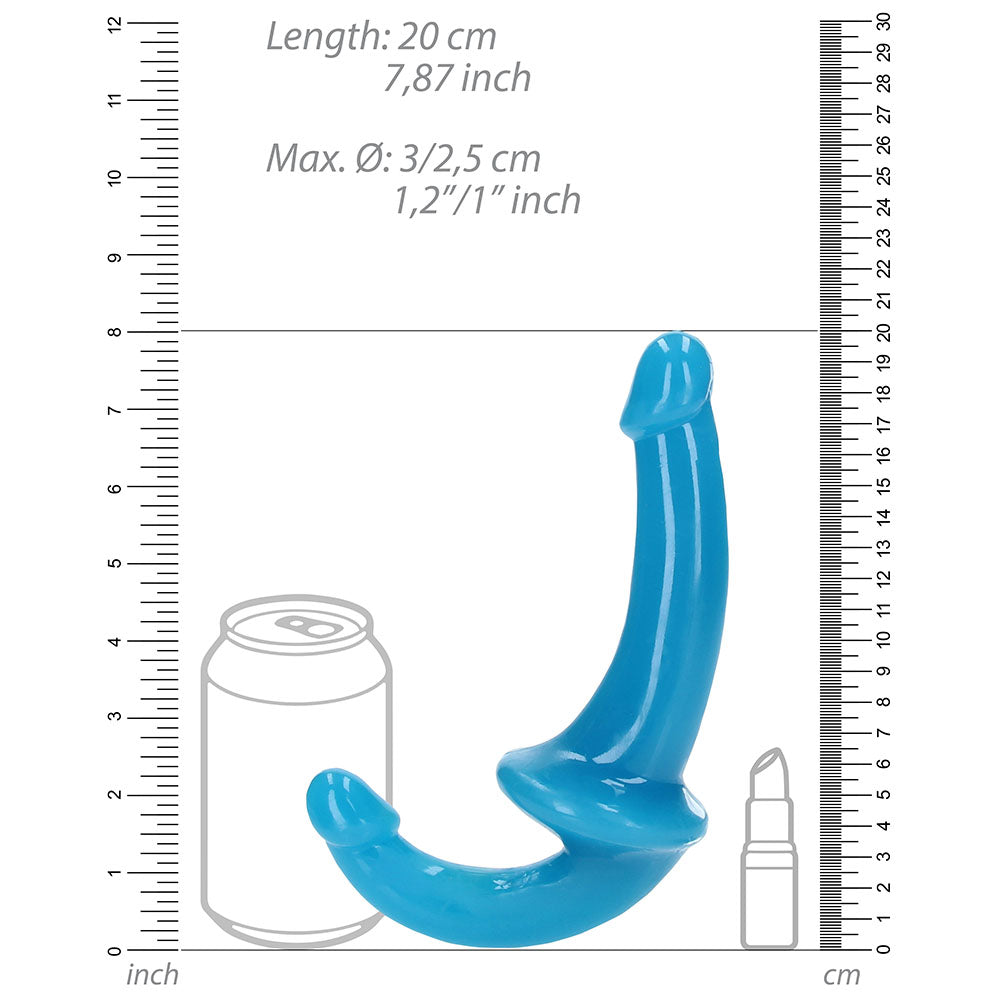 Realrock Glow In The Dark 6 In. Strapless Strap-on Dildo Neon Blue