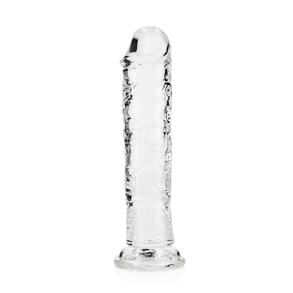 Realrock Crystal Clear Straight 7 In. Dildo Without Balls Clear