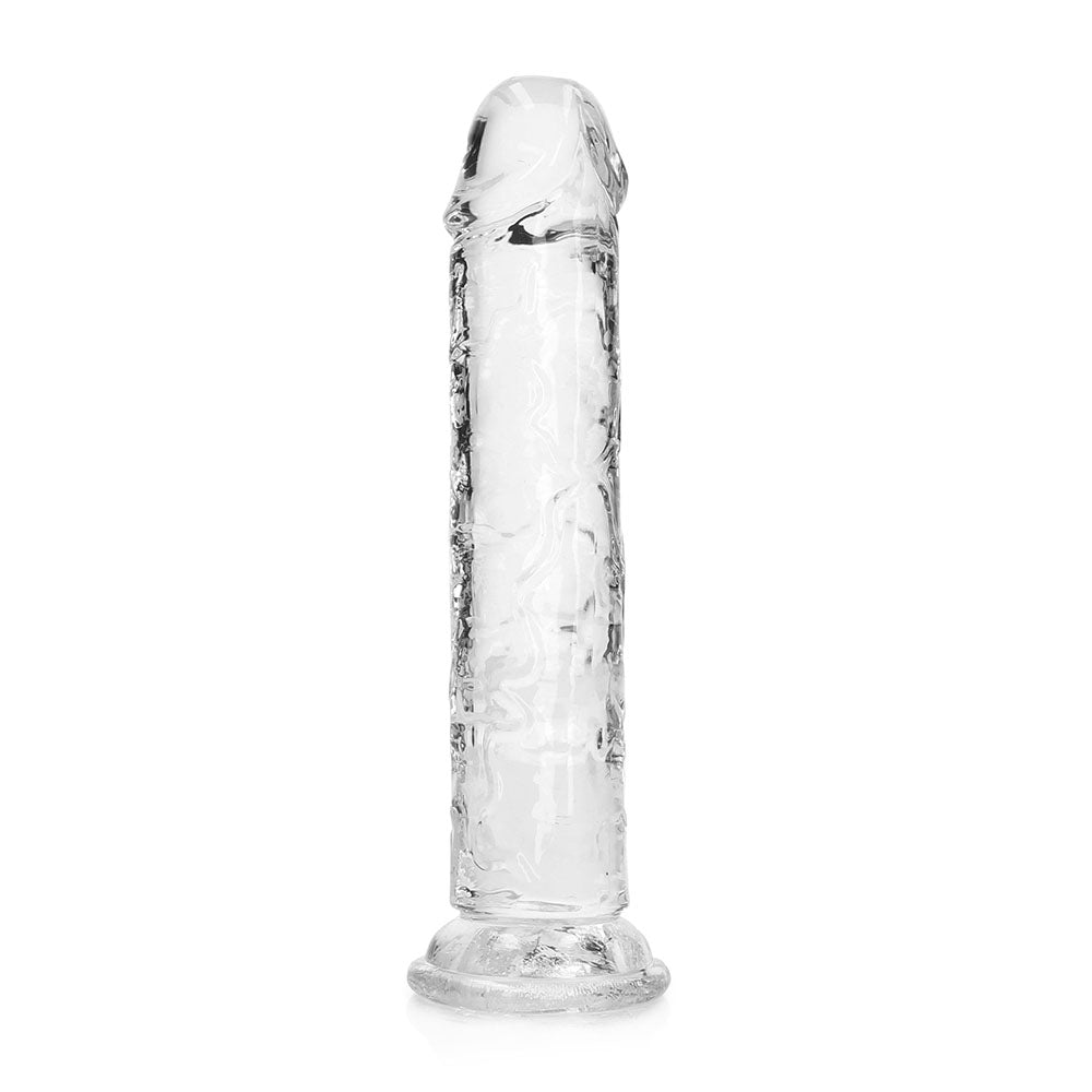 Realrock Crystal Clear Straight 7 In. Dildo Without Balls Clear