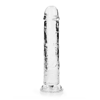 Realrock Crystal Clear Straight 9 In. Dildo Without Balls Clear