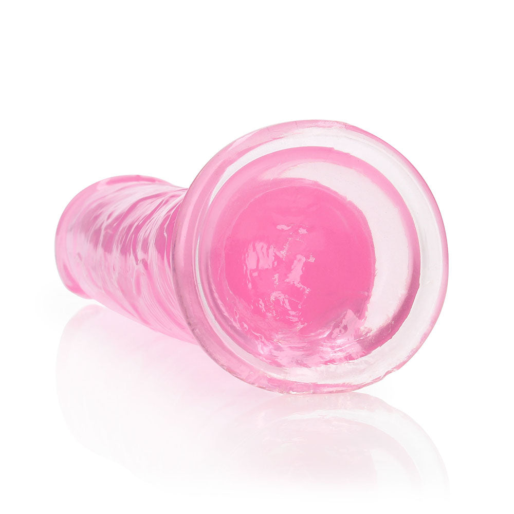 Realrock Crystal Clear Straight 9 In. Dildo Without Balls Pink