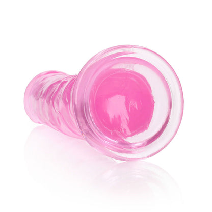 Realrock Crystal Clear Straight 10 In. Dildo Without Balls Pink