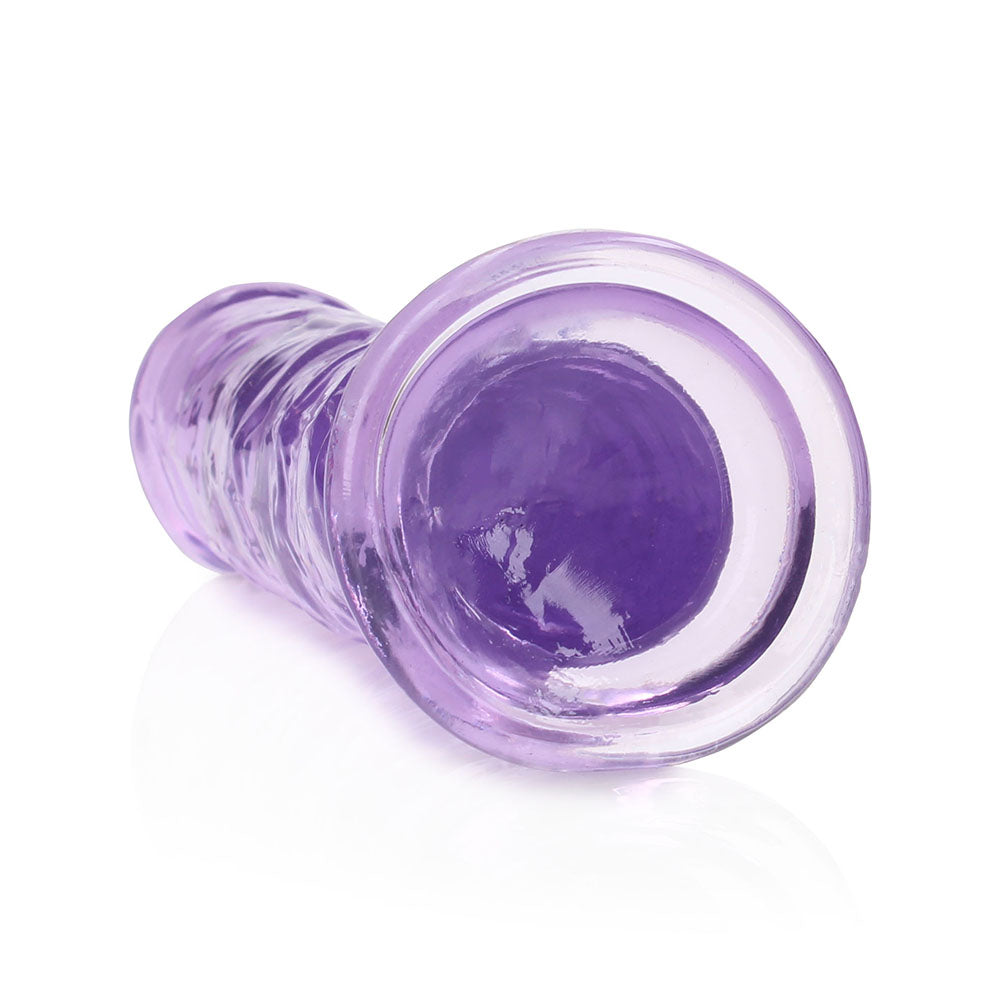 Realrock Crystal Clear Straight 7 In. Dildo Without Balls Purple