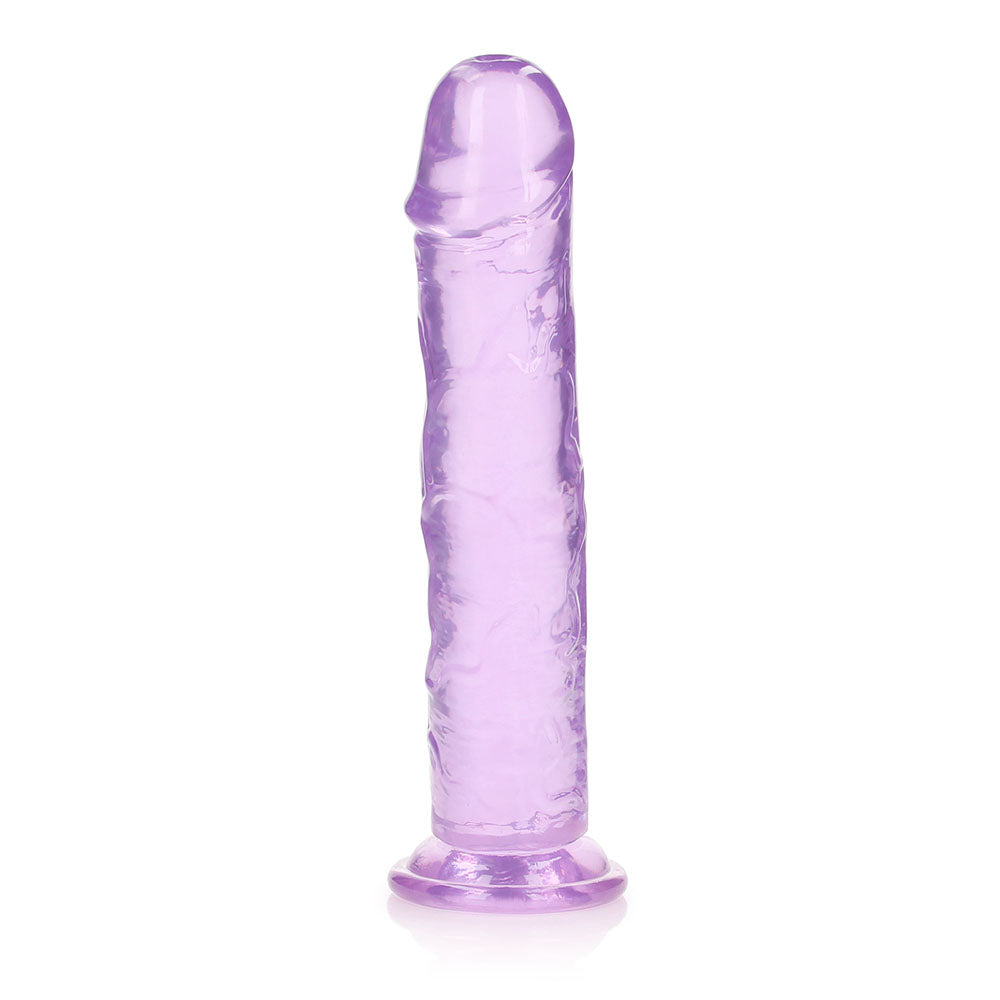 Realrock Crystal Clear Straight 11 In. Dildo Without Balls Purple
