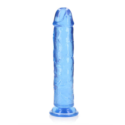 Realrock Crystal Clear Straight 10 In. Dildo Without Balls Blue