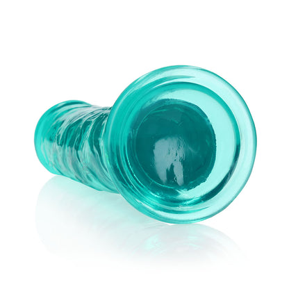 Realrock Crystal Clear Straight 10 In. Dildo Without Balls Turquoise