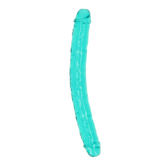 Realrock Crystal Clear Double Dong 13 In. Dual-ended Dildo Turquoise
