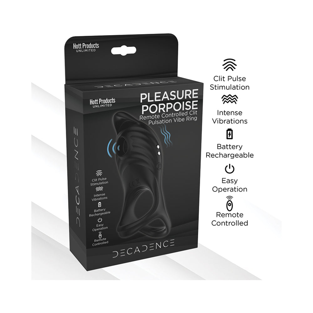 Decadence Pleasure Porpoise Cock Ring/Clit Stimulator W Remote Control