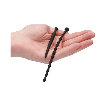 Ouch! Urethral Sounding - Silicone Beginners Plug Set - Black
