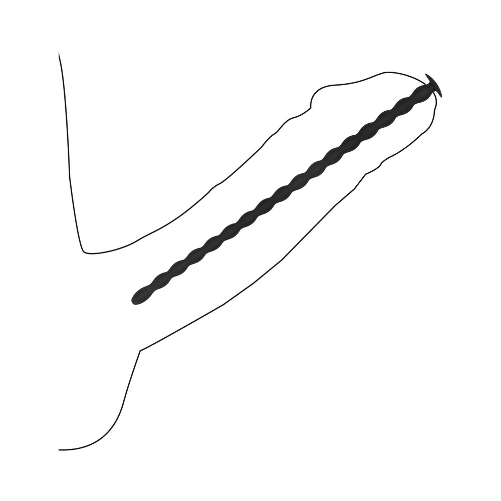 Ouch! Urethral Sounding - Advanced Silicone Spiral Screw Plug Set - Black
