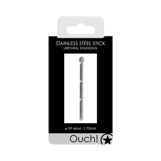 Ouch! Urethral Sounding - Metal Stick - Tiered - 4 Mm