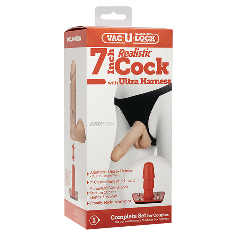 Vac-U-Lock 7" Realistic Dildo with Ultra Harness