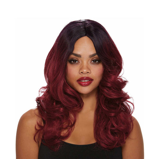 DG Long Curly Wig Red Ombre