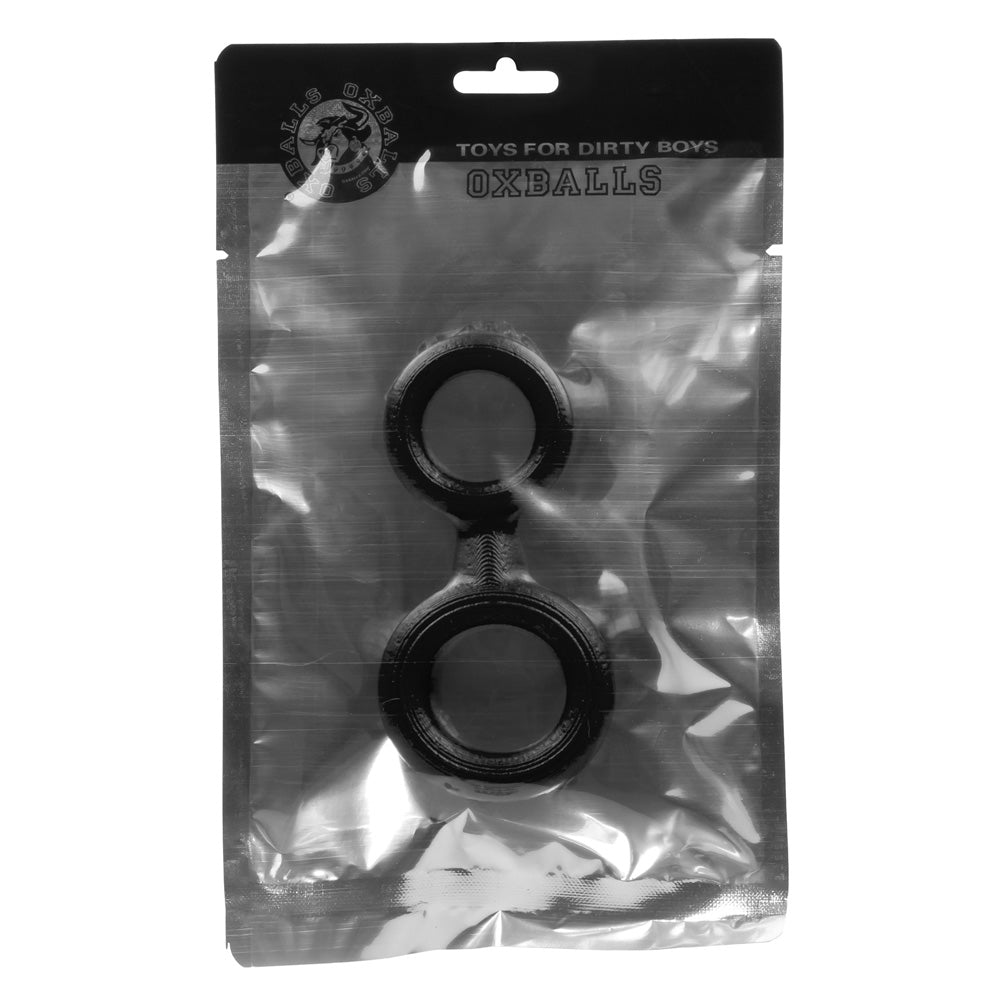 8-Ball Cockring With Attached Ball Ring Oxballs - Black