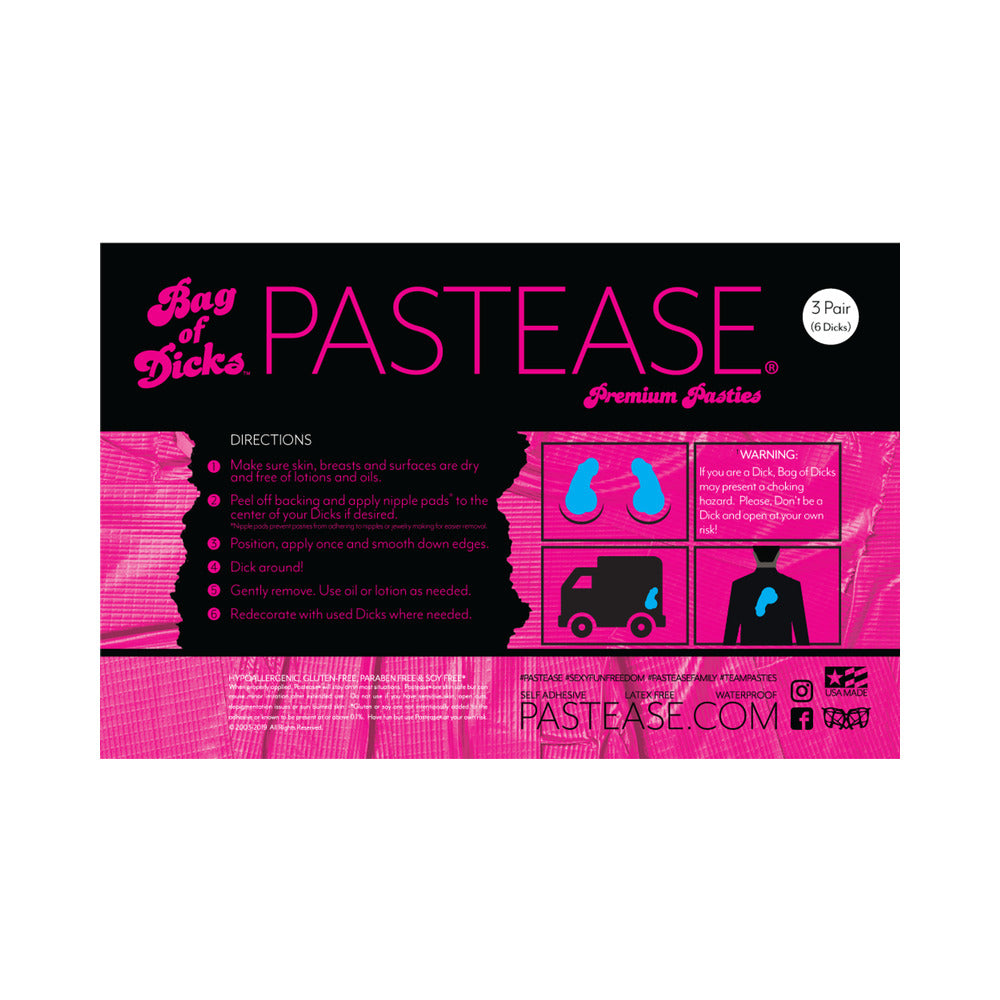 Pastease A Bag Of Dicks: 3-pack Of Penis Pasties For Nipples & Skin