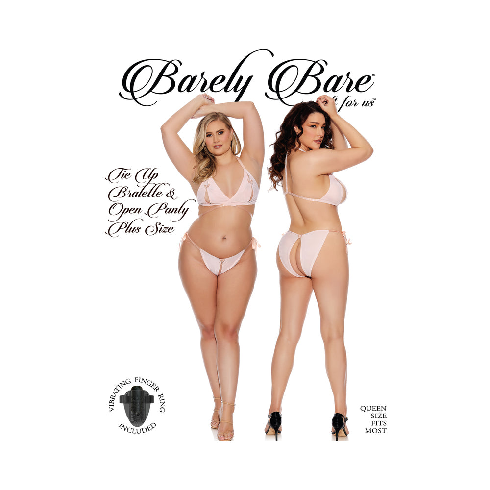 Barely B Tie Up Bralette/open Plus Pch
