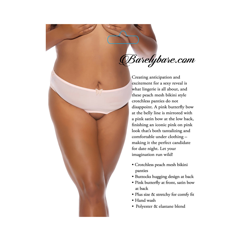 Barely B Crotchless Mesh Brief Ps Peach