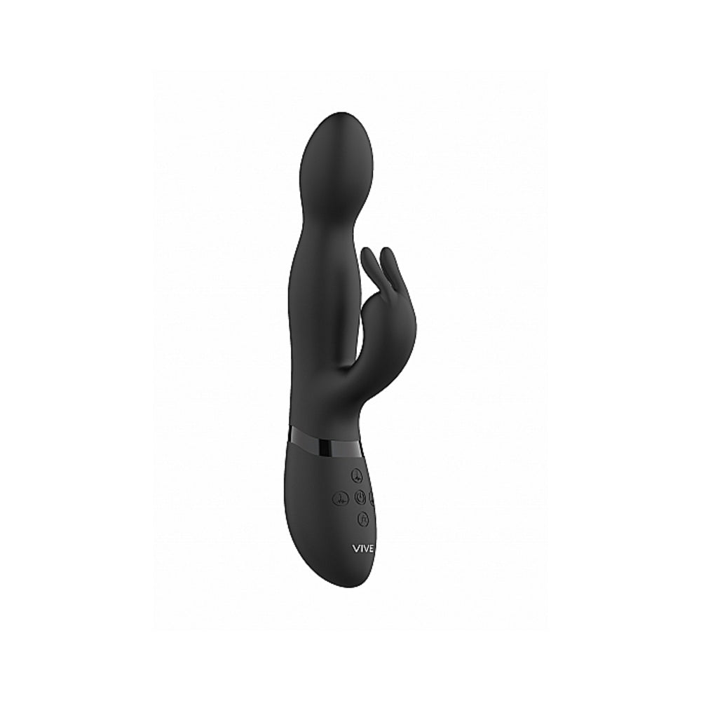 Vive Niva Rechargeable 360 Rotating Silicone Rabbit Vibrator Black