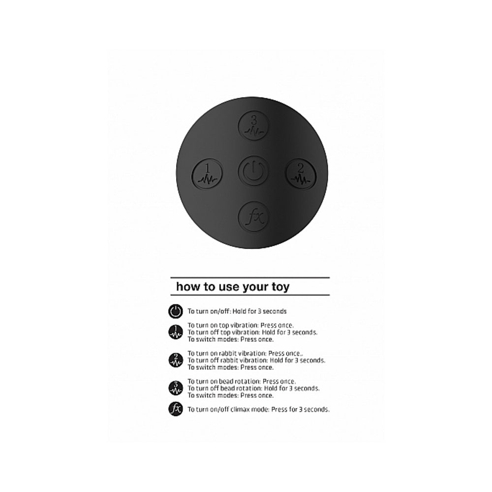 Vive Niva Rechargeable 360 Rotating Silicone Rabbit Vibrator Black