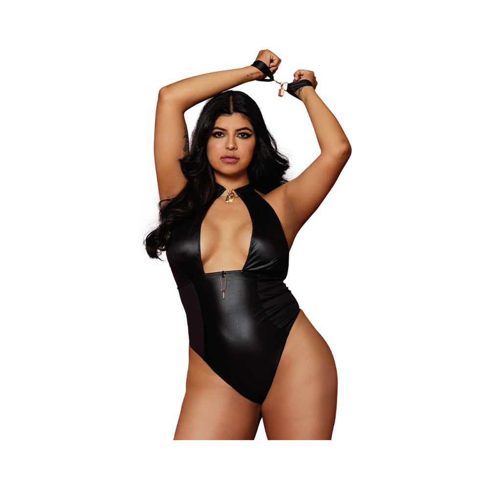 DG Wetlook Teddy & Restraints Blk QS