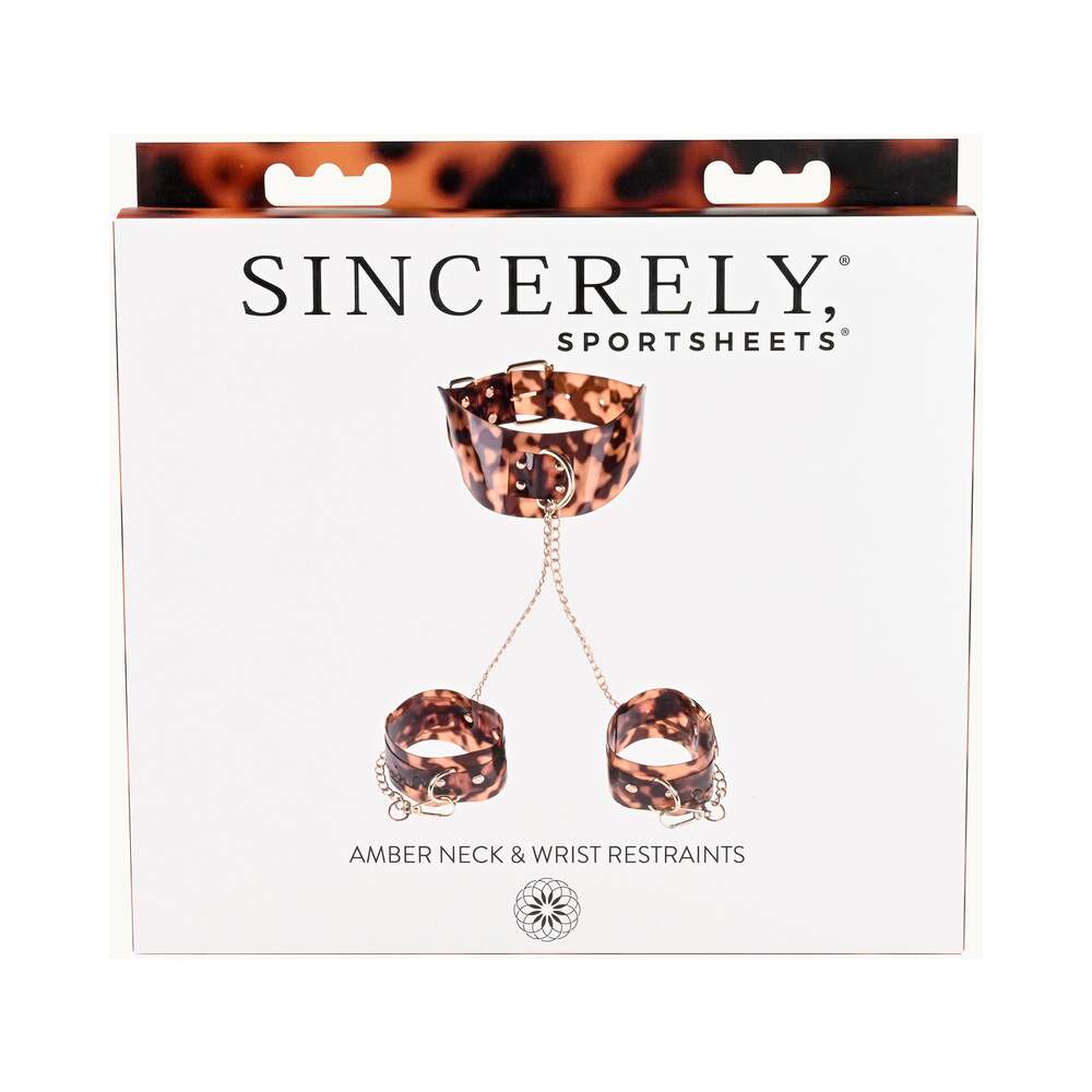 Sincerely, Sportsheets Amber Collection Adjustable Neck And Wrist Restraint Tortoiseshell