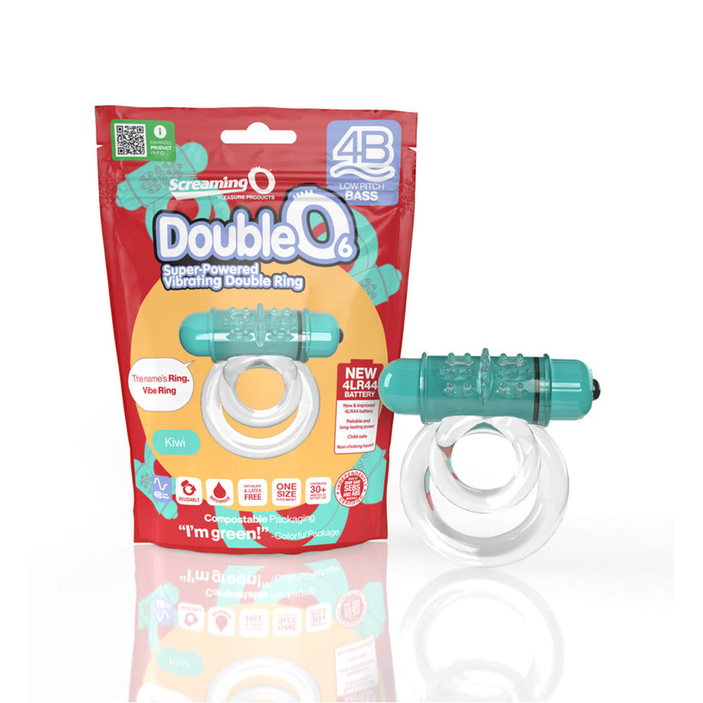 Screaming O 4b Doubleo 6 Vibrating Double Cockring Kiwi