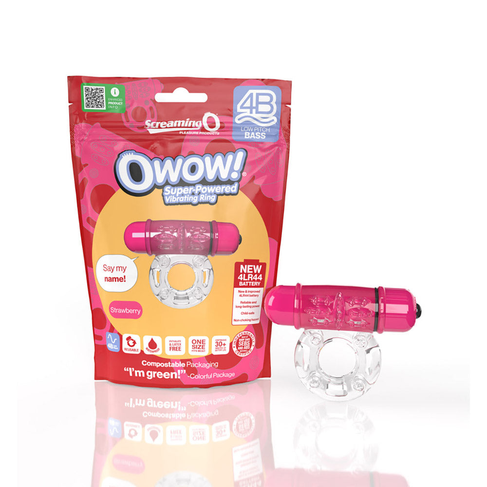 Screaming O 4b Owow Vibrating Cockring Strawberry