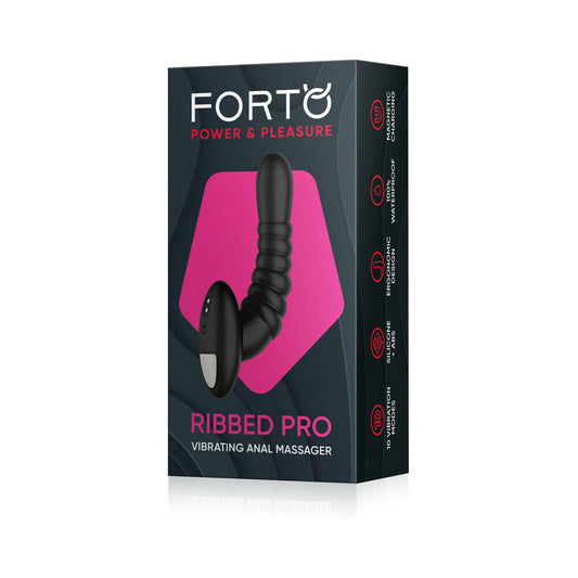 Forto Ribbed Pro Vibrating Massager Black
